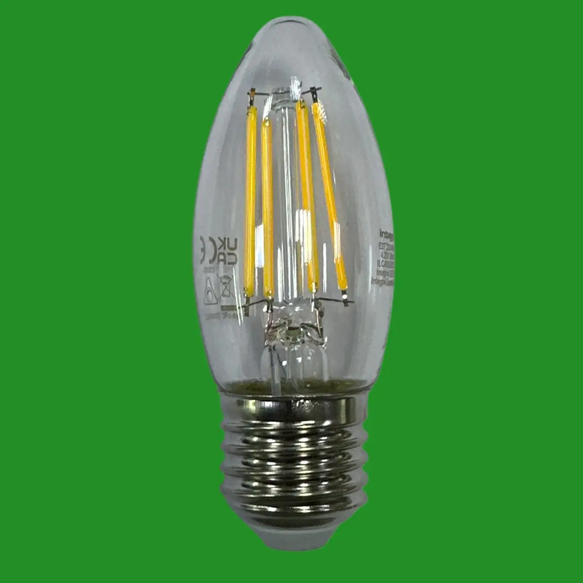 2x 4.2W (=40W) Integral Dimmable LED Filament Clear Candle Light Bulbs ES E27 - image 3 | Free standard UK delivery included | Discount Quality Products