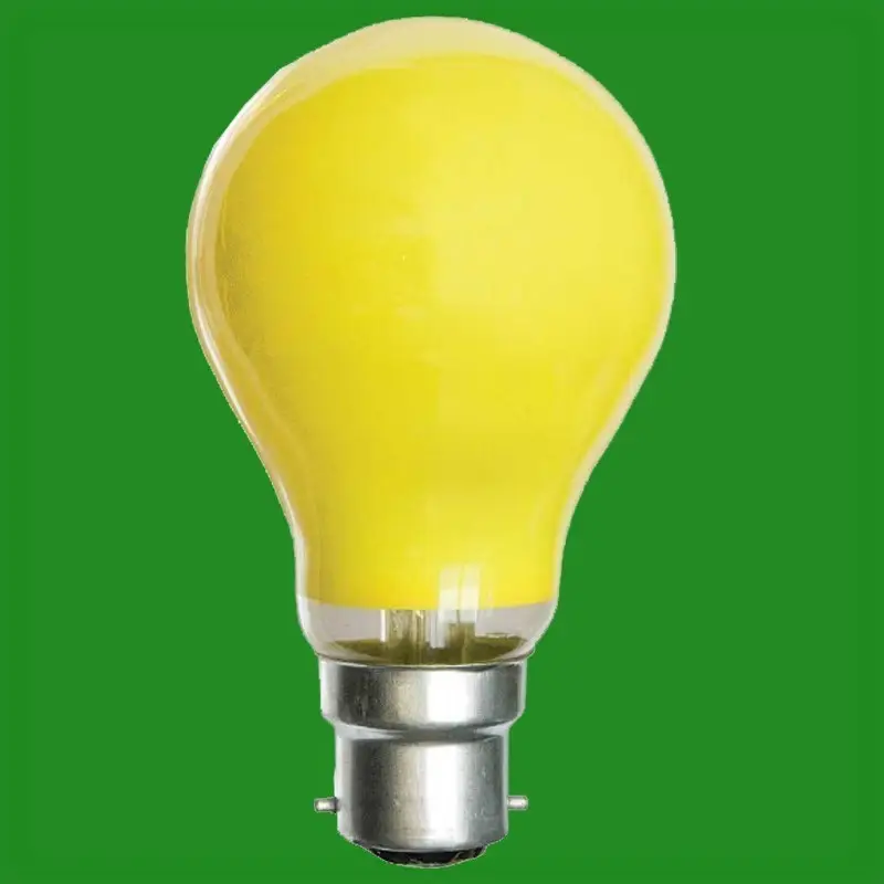 1x 40W Yellow Incandescent Coloured Dimmable GLS Light Bulb Lamp Bayonet BC B22