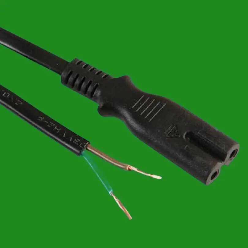 Maplin 2m Bare Wired Black Power Lead / Mains Cable Figure of 8 IEC C7 Connector - image 2 | Free standard UK delivery included | Discount Quality Products
