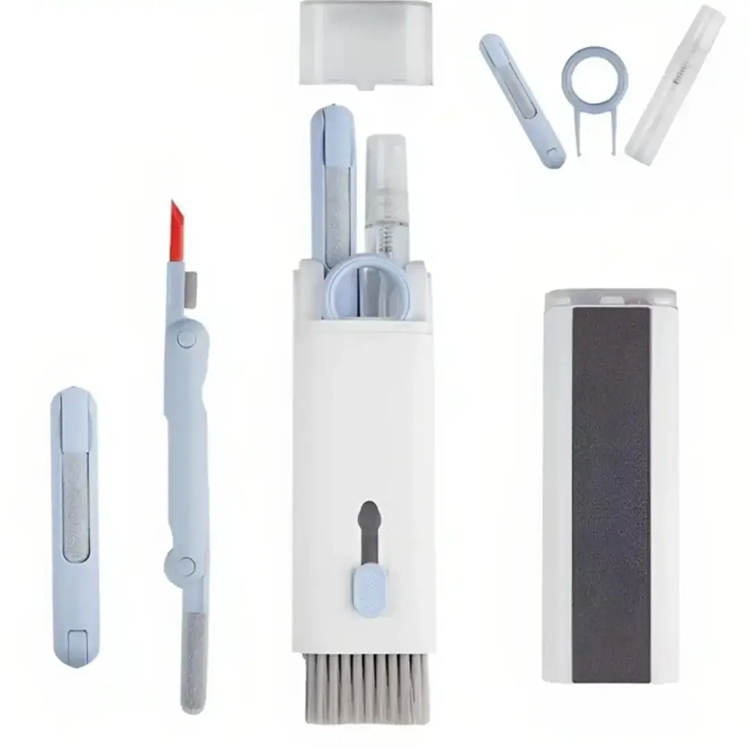 Q6E Multifunctional Cleaning Kit-Digital Devices Spray, Brush, Keycap Buckle&amp;Pen
