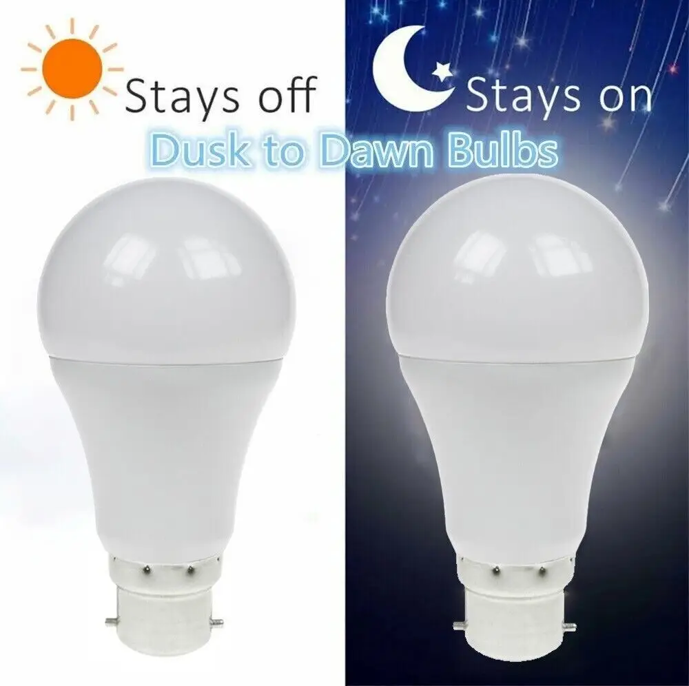 12x 6W LED GLS Dusk Till Dawn Sensor BC B22 Security Night Light Bulb 4000K Lamp