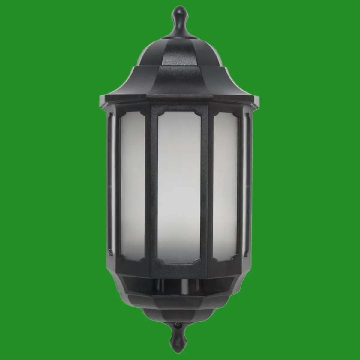 ASD 7.4W LED Black Half Lantern PIR Motion Sensor Wall Light HL/BK4LED600P 4000K