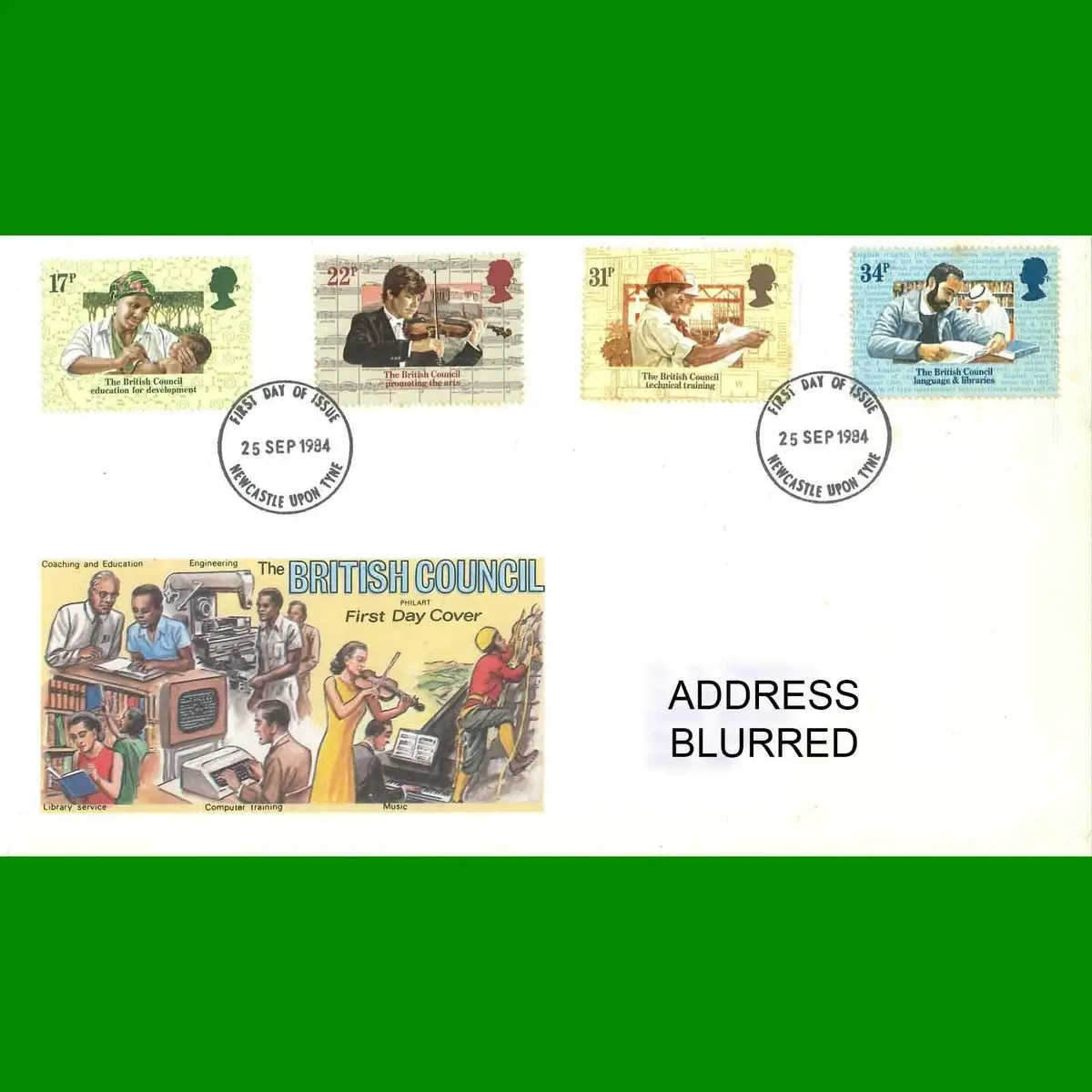 FDC The British Council 1934-1984 Royal Mail First Day Cover Stamps, 25.9.1984