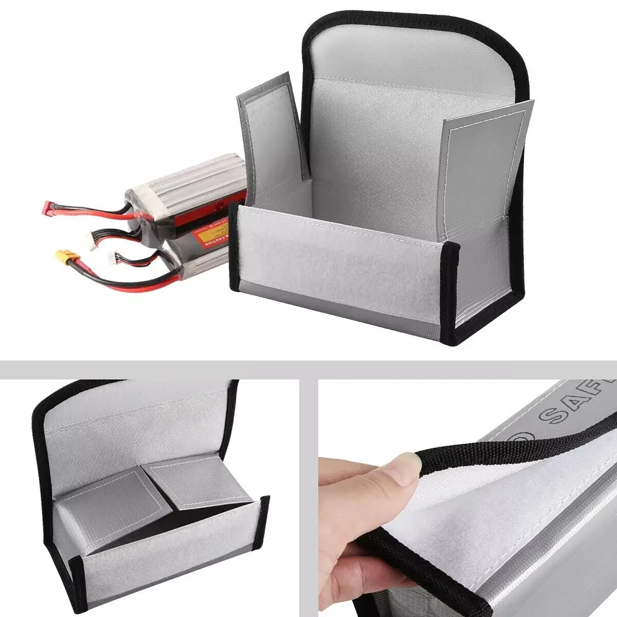 Lipo Safe Bag Fireproof Storage Protecting RC Battery Safe Bag Size 18.5*7.5*6cm - image 2 | Free standard UK delivery included | Discount Quality Products