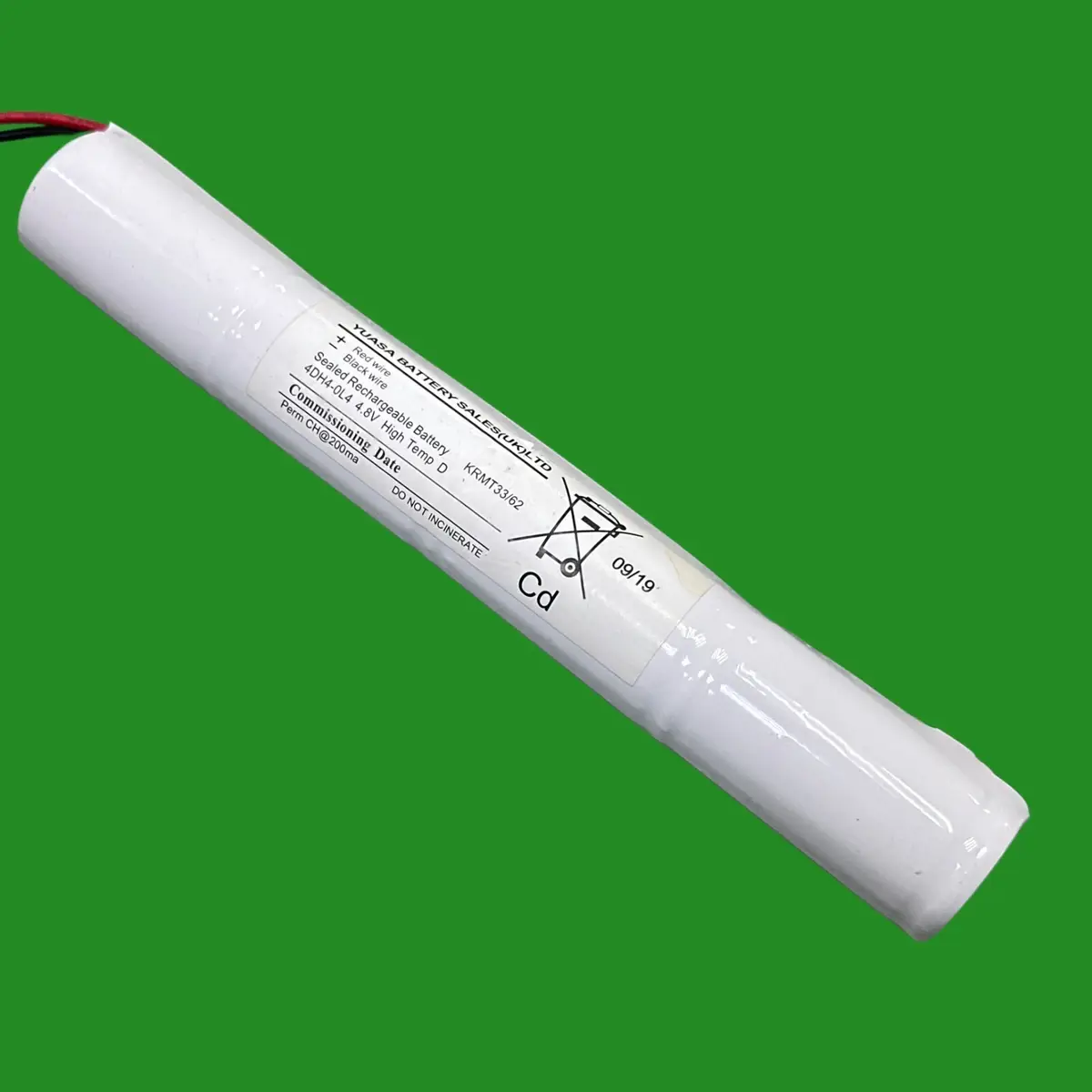 Yuasa 4DH4-0L4 4.8V Ni-Cd Rechargeable Cylindrical Emergency Lighting Battery - image 2 | Free standard UK delivery included | Discount Quality Products