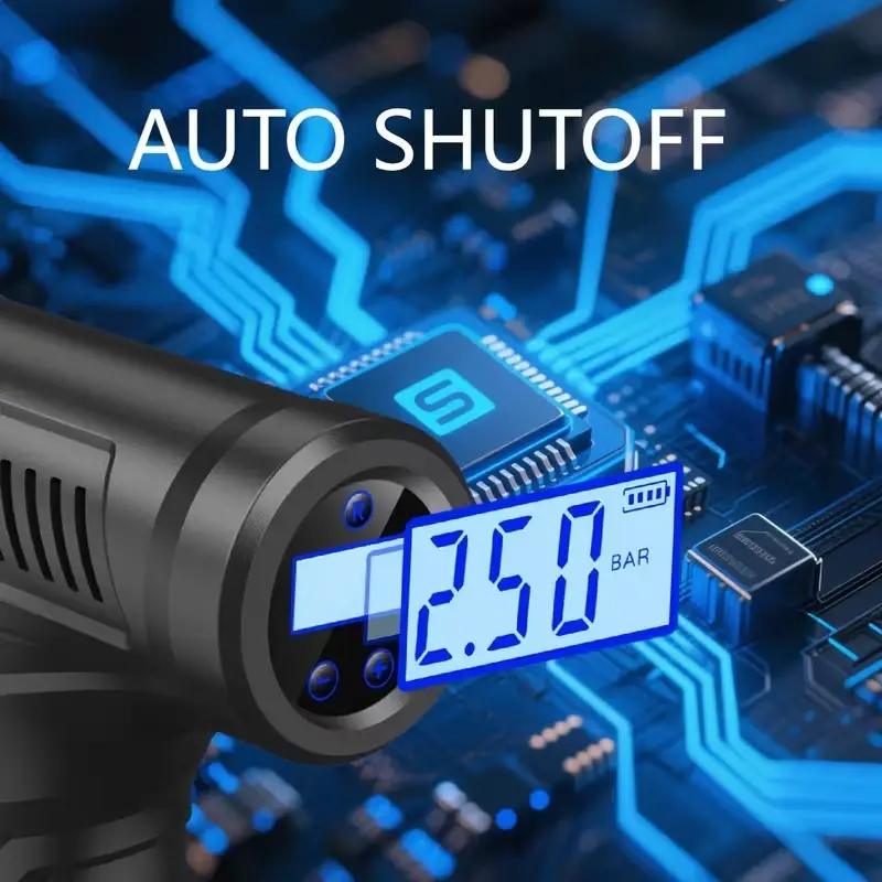 Cordless Digital Tyre Inflator Air Compressor for Car, Bicycle, Inflatable, Bike - image 6 | Free standard UK delivery included | Discount Quality Products