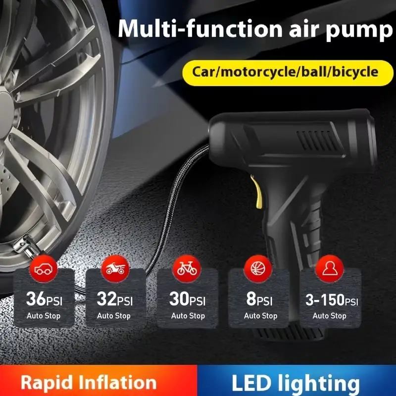 Cordless Digital Tyre Inflator Air Compressor for Car, Bicycle, Inflatable, Bike - image 7 | Free standard UK delivery included | Discount Quality Products