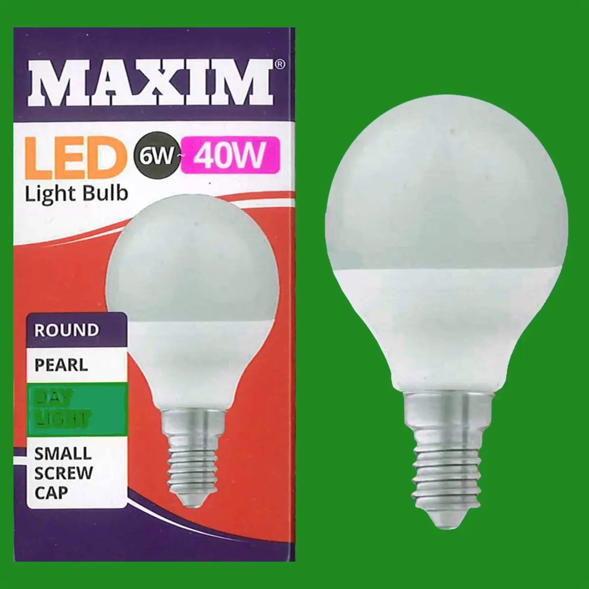 8x 6W G45 Golf Ball LED Light Bulb, Round E14 SES 6500K Daylight White Lamp