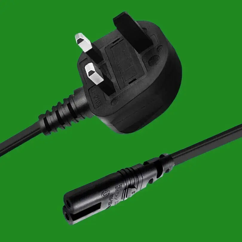 5m Black Power Lead / Mains Cable Figure of 8 IEC C7 Connector 3 Pin Plug - image 2 | Free standard UK delivery included | Discount Quality Products