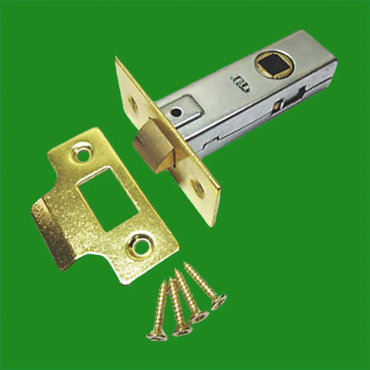 6x 78mm 3" Inch Brass Plated Internal Sprung Catch Tubular Mortice Door Latch