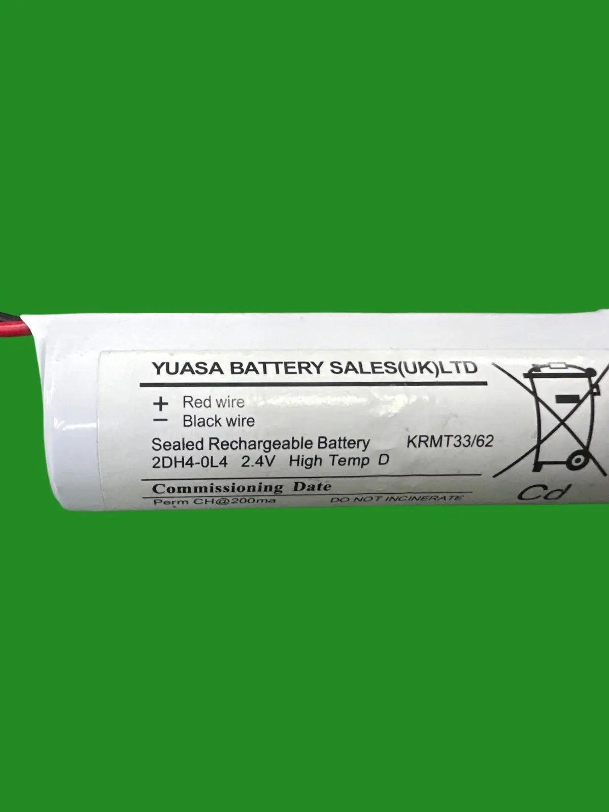 Yuasa 2DH4-0L4 2.4V Ni-Cd Rechargeable Cylindrical Emergency Lighting Battery - image 2 | Free standard UK delivery included | Discount Quality Products
