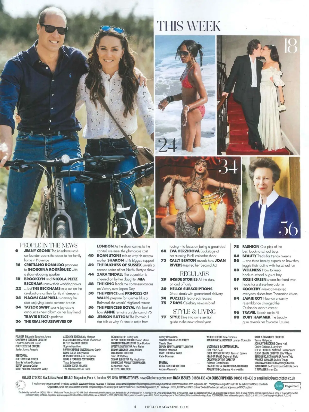 HELLO! Magazine: Prince William, Princess Kate, Taylor Swift, Beckham, 25.8.25 - image 2 | Free standard UK delivery included | Discount Quality Products