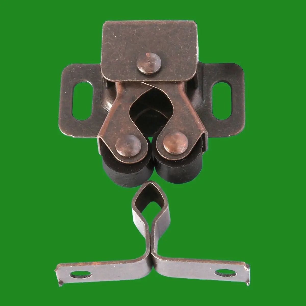 1x Antique Brass Double Roller Spring Loaded Catch Latch For Cupboards, Cabinets - image 2 | Free standard UK delivery included | Discount Quality Products