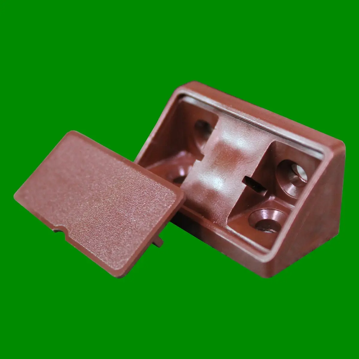 4x Brown Plastic Mini Corner Cabinet Connector Brace Bracket Support &amp; Cover Cap