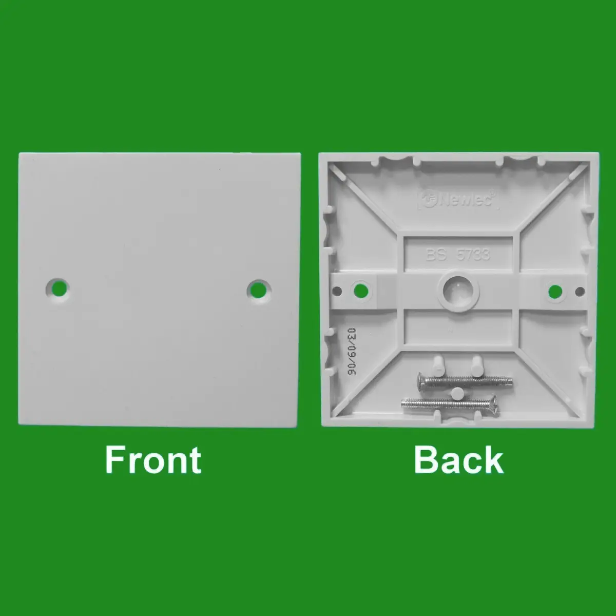 1x White 1 Gang Single Wall Blanking Plate Electric Socket Cover with Screws