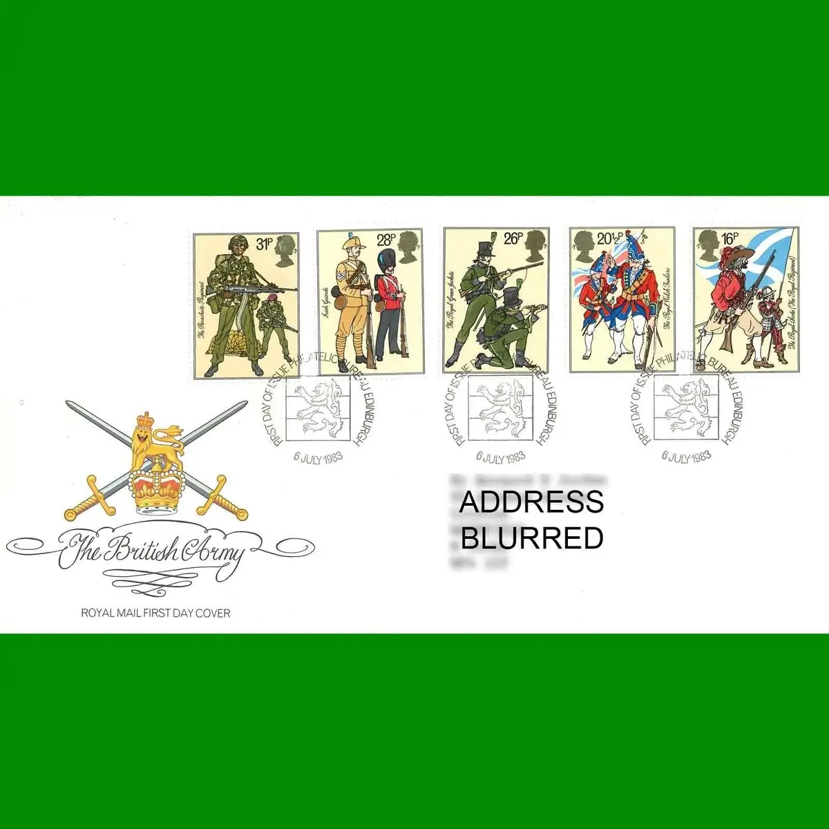 FDC British Army, Uniforms, Commemorative Royal Mail First Day Cover, 6.7.1983