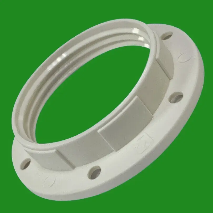 1x White Lampshade Collar Ring M38 Thread Replacement, Lamp Edison Screw ES E27