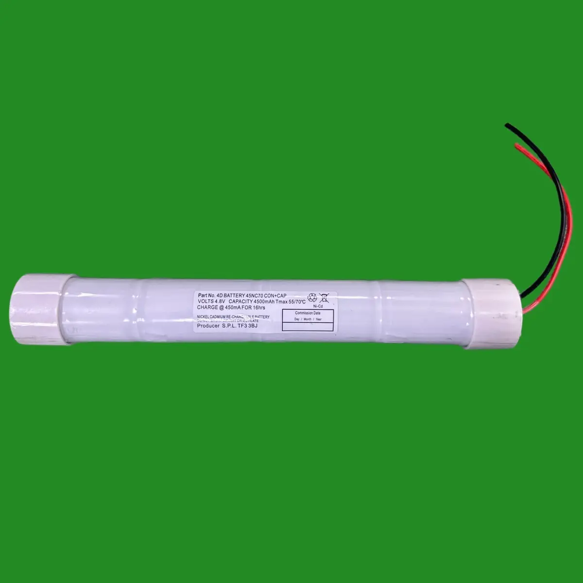 45NC70 Con+CAP 4.8V Ni-Cd Rechargeable Cylindrical Emergency Lighting Battery - image 3 | Free standard UK delivery included | Discount Quality Products