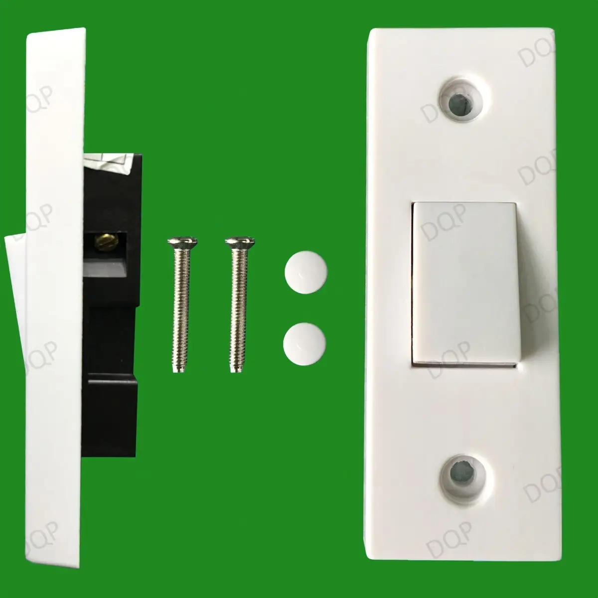 2x 1 Gang 1 Way 10A White Architrave Light Rocker Wall Switch