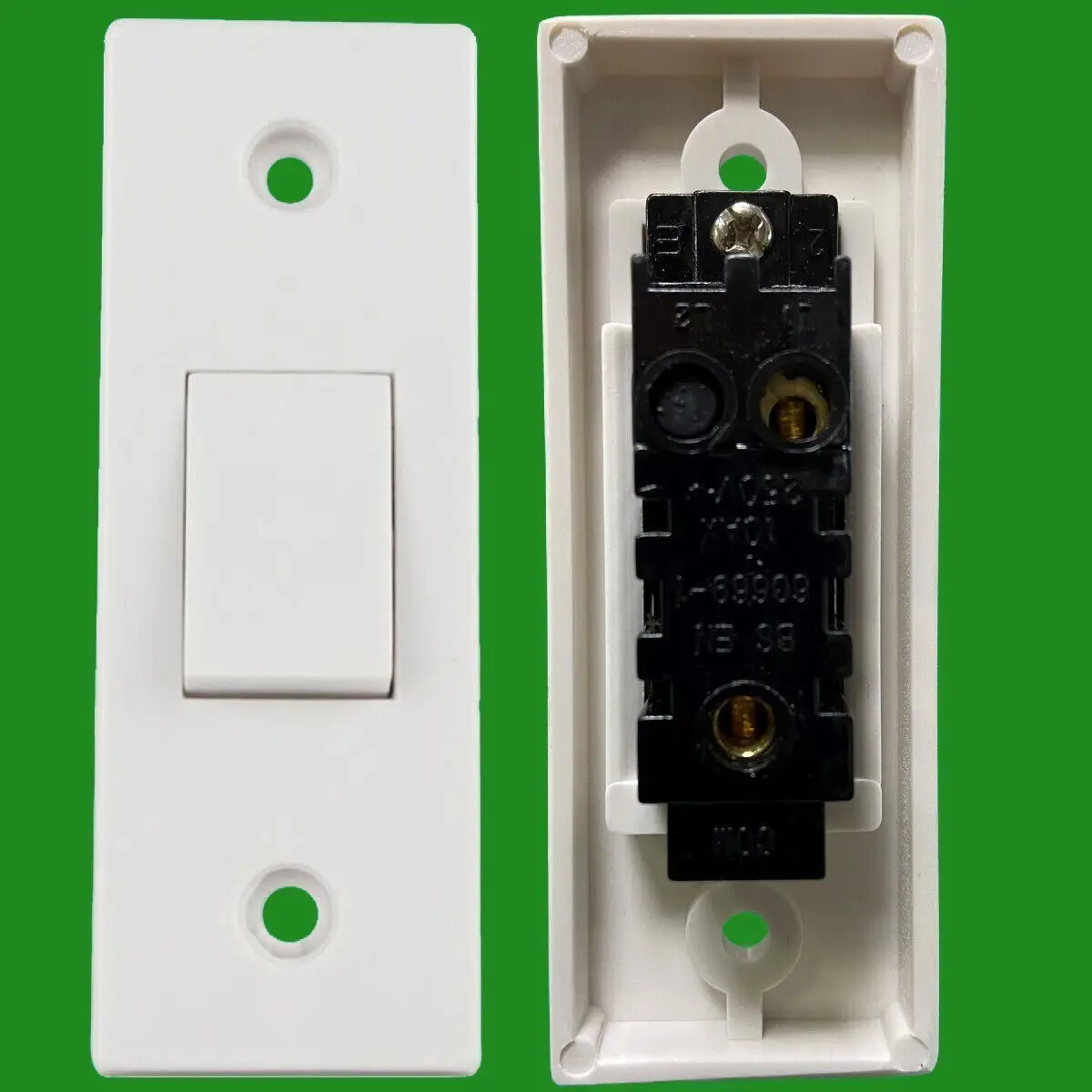 2x 1 Gang 1 Way 10A White Architrave Light Rocker Wall Switch - image 2 | Free standard UK delivery included | Discount Quality Products