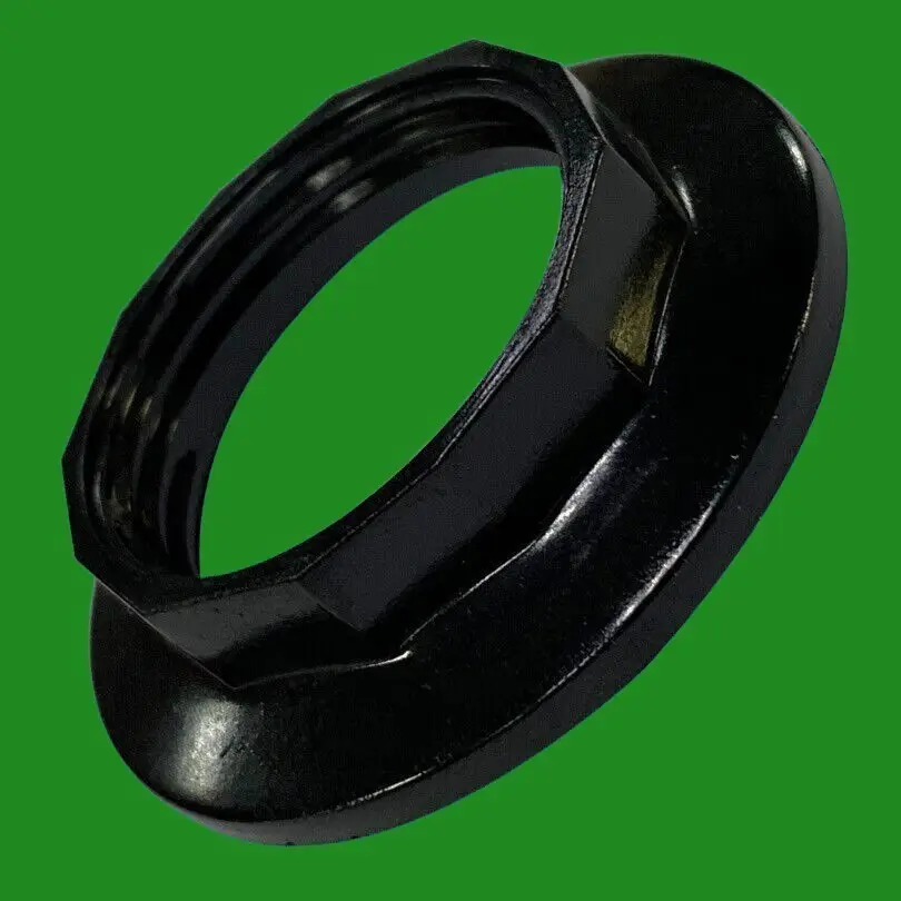 1x Black Lampshade Collar Ring, M28 Thread, Replacement, Edison Screw SES E14