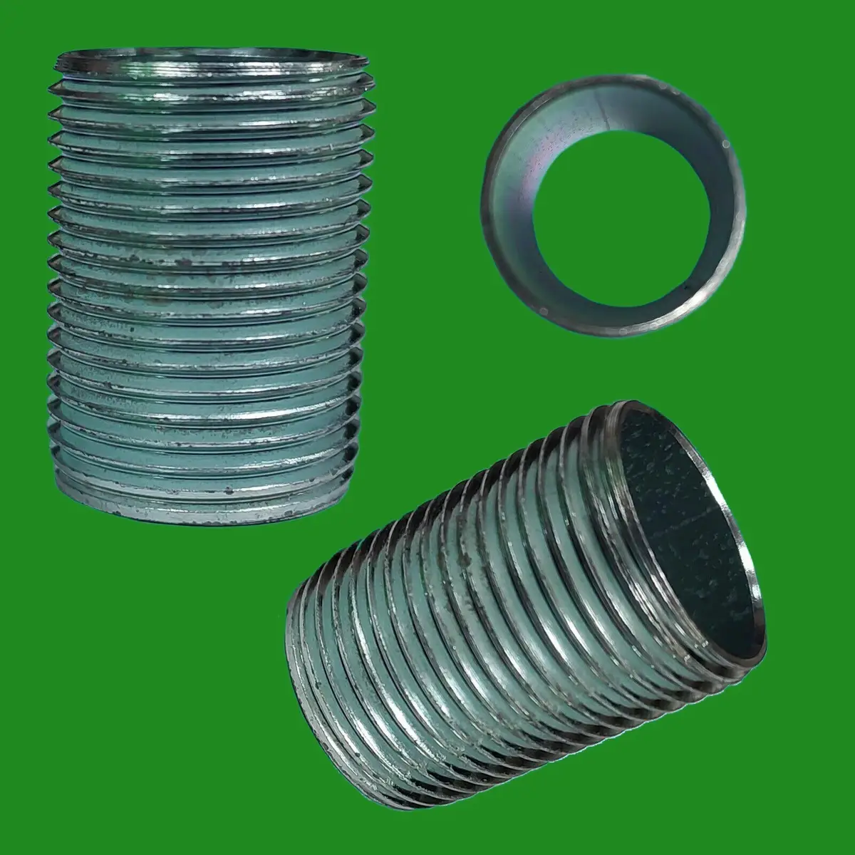 10x BZP Straight 20mm Male to Male Threaded Galvanised Pipe Nipple Length 26.5mm