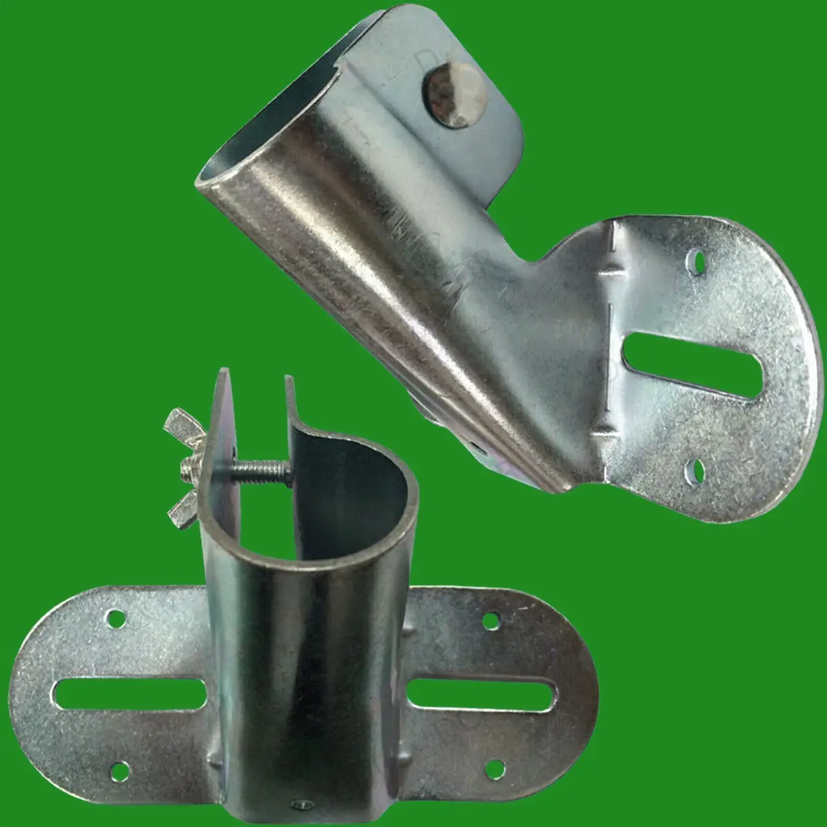 2x Steel Flagpole Holder Metal Bracket Flag Staff Wall Mount, 26-29mm 1" Pole