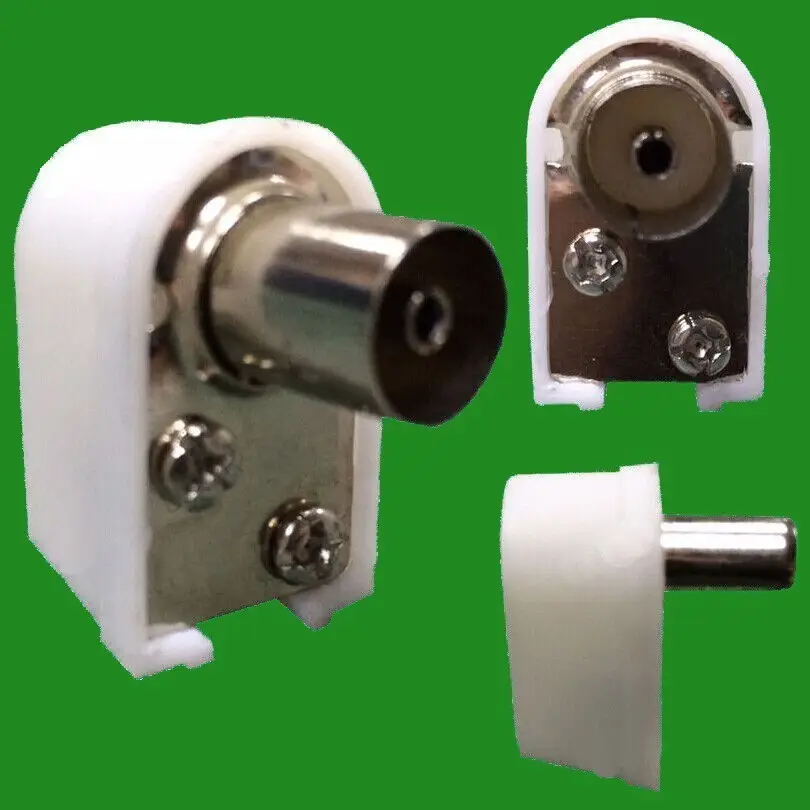 1x Female Right Angle RF Coaxial TV Aerial Connector Plug 90 Degree Digital Coax