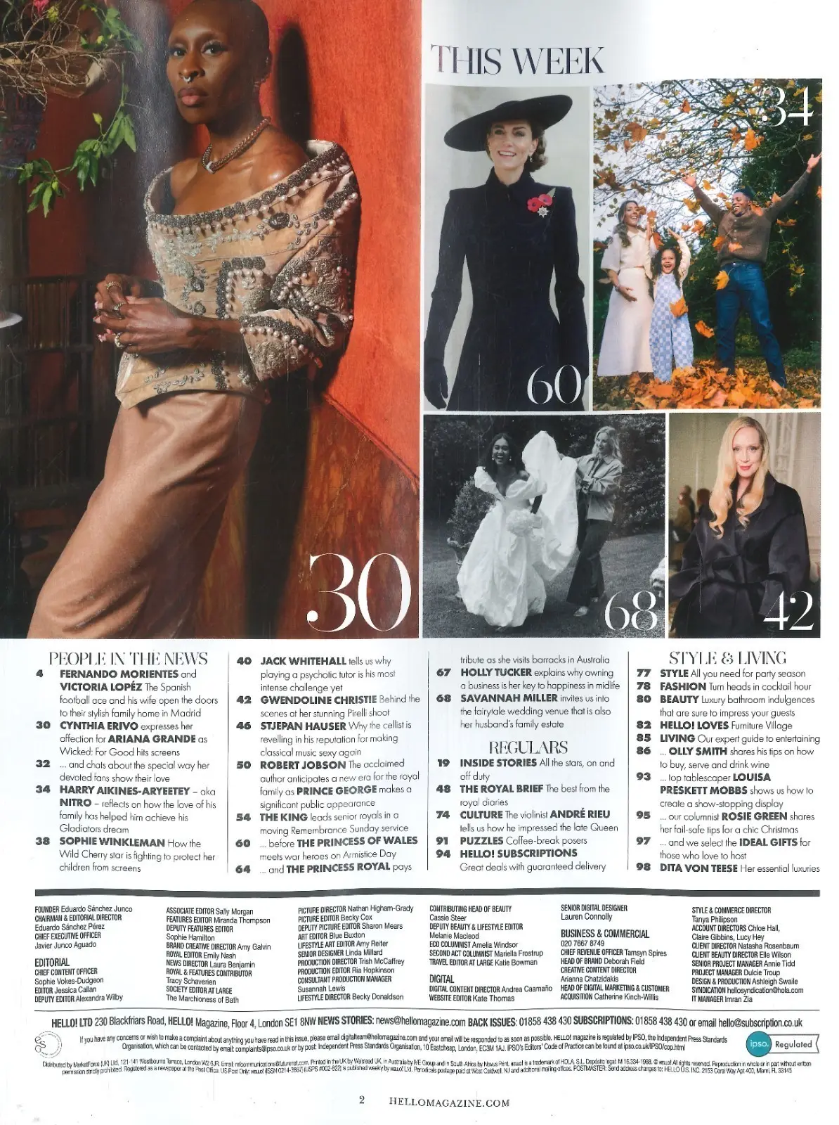 HELLO! Magazine: Kate & William, Cynthia Erivo, Remembrance Sunday, 24.11.25 - image 3 | Free standard UK delivery included | Discount Quality Products