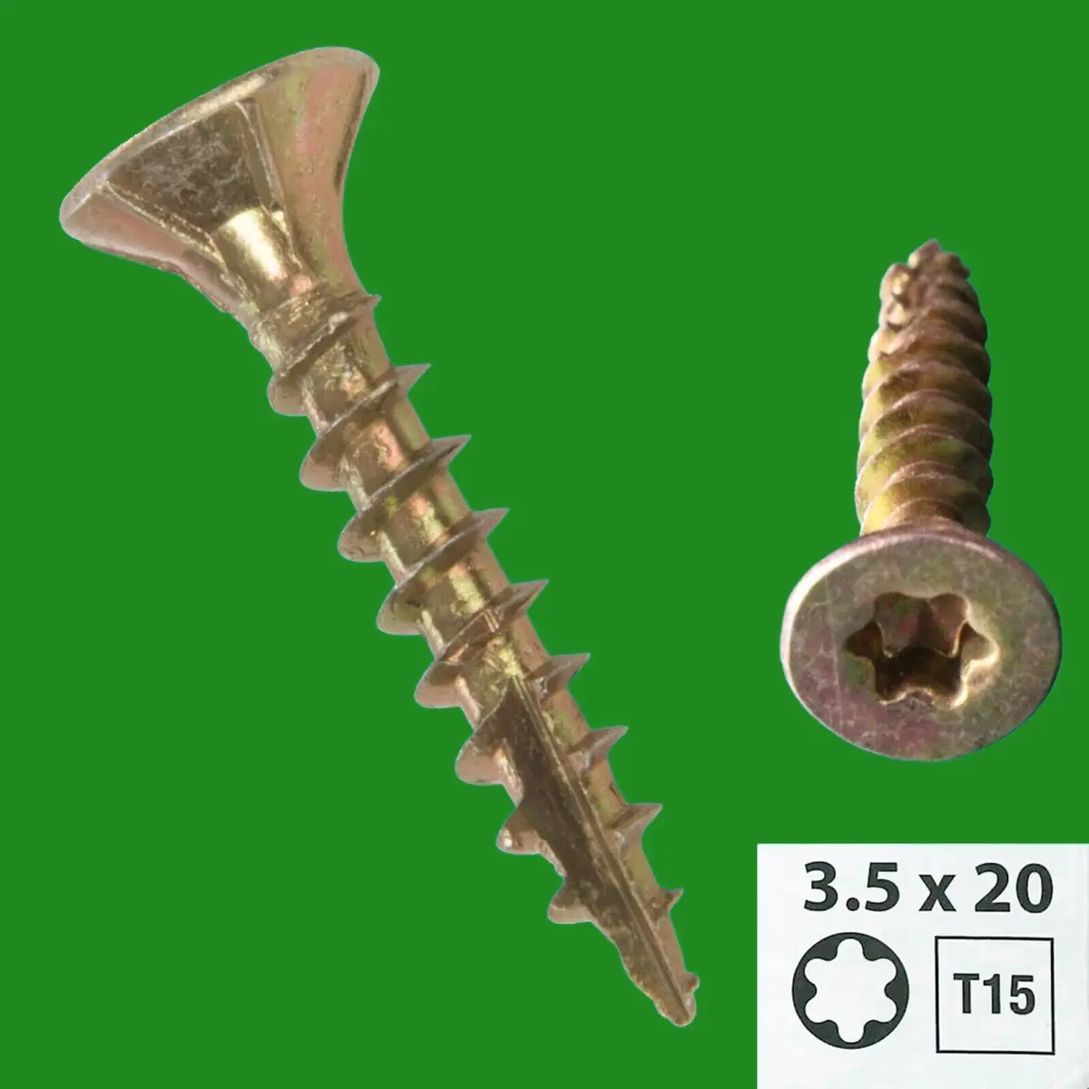20x Goldstar Advanced T15 Torx Head Countersunk Sharp Wood Screws 3.5mm x 20mm