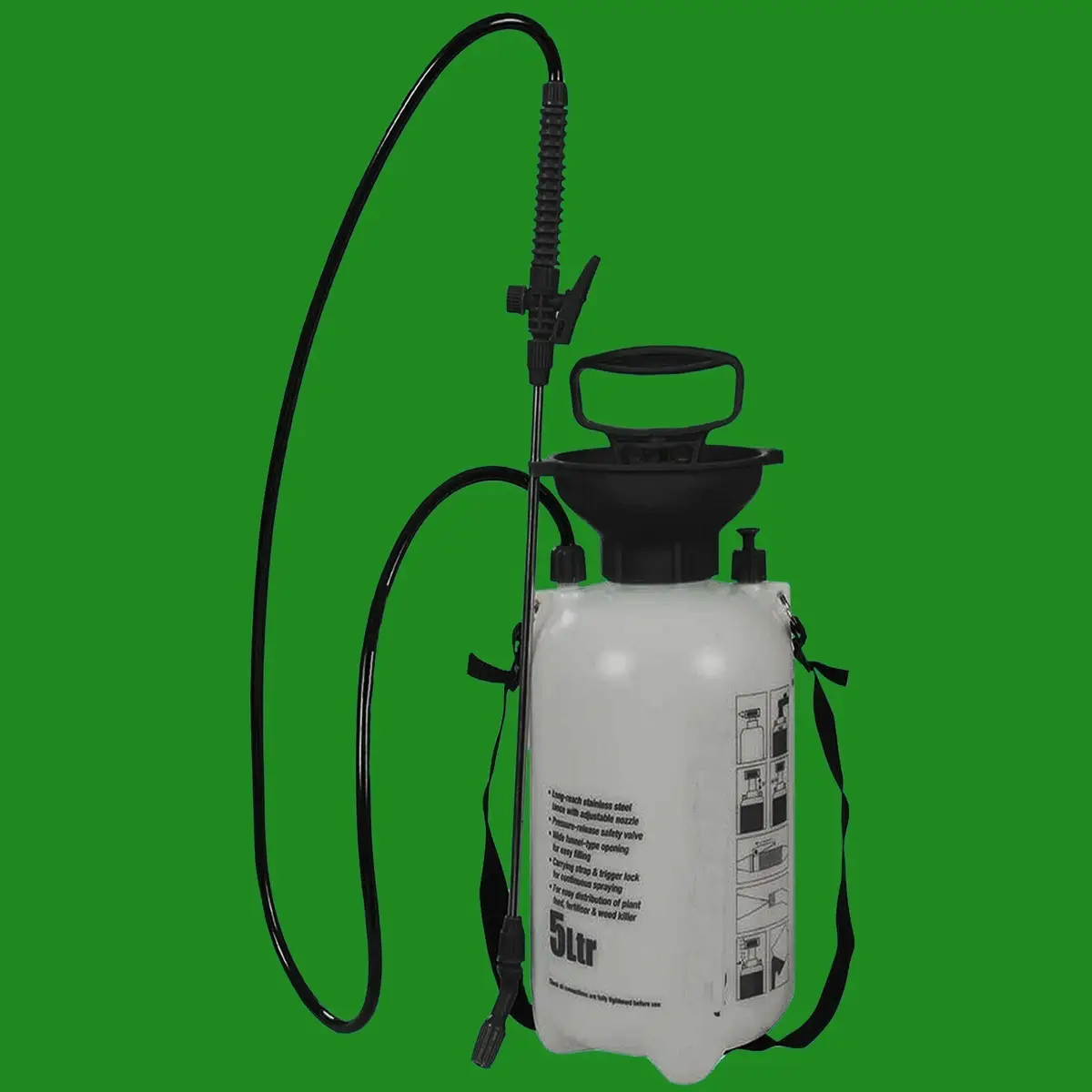 5 Litre Portable 5L Pressure Sprayer Pump, Fertilisers, Weed Killers, Pesticides