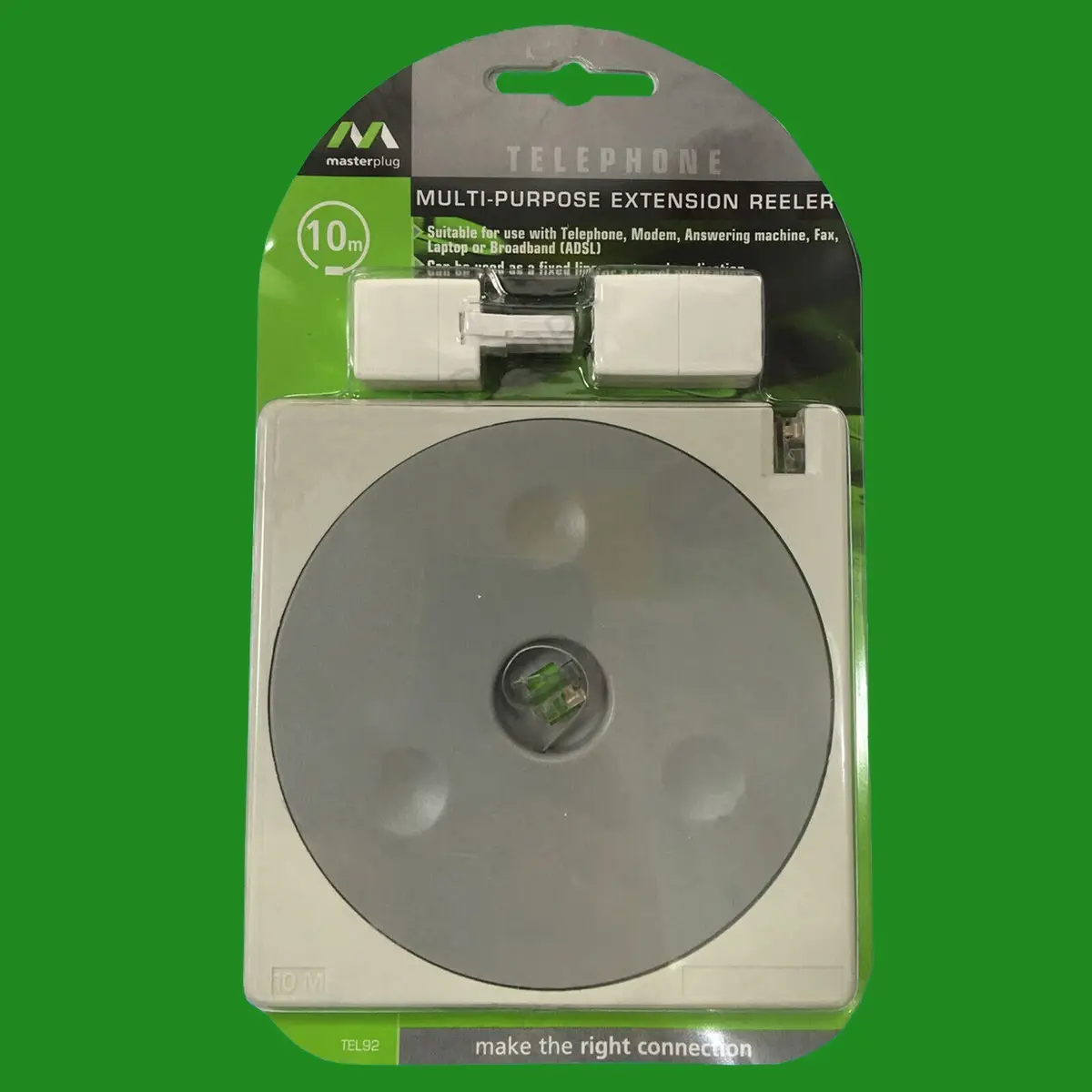10m RJ11 Extension Wire Cable Reeler Kit, BT Telephone, Modem, ADSL Fax, Coupler - image 2 | Free standard UK delivery included | Discount Quality Products