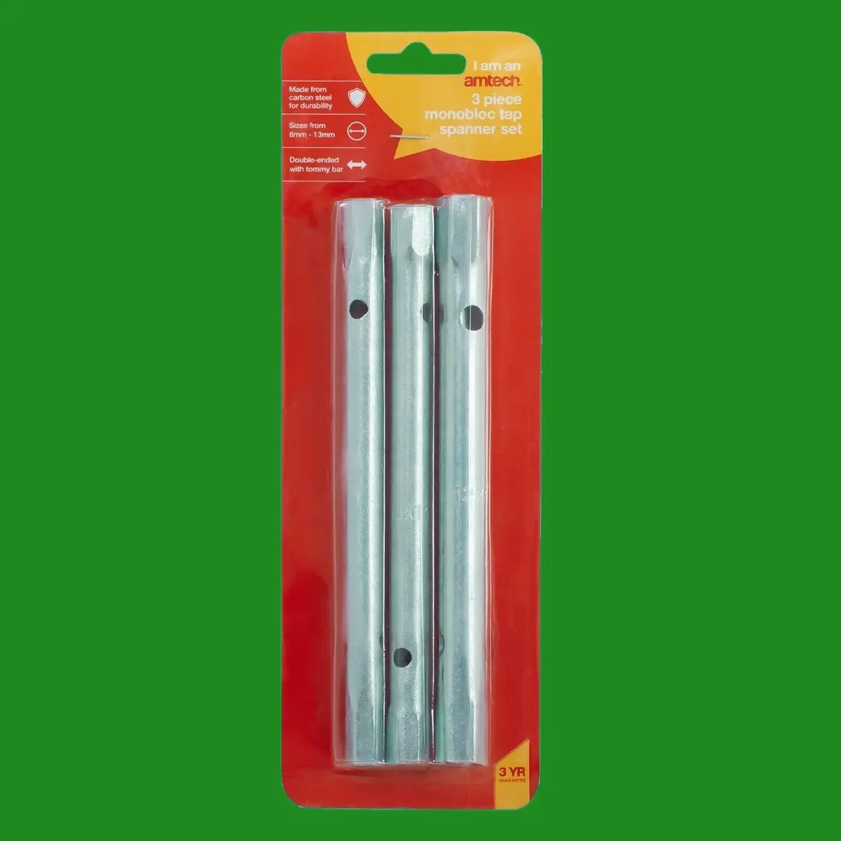 3pcs Double-ended Box Monobloc Tap Spanner Tool Set with Tommy Bar, Sizes 8-13mm - image 3 | Free standard UK delivery included | Discount Quality Products