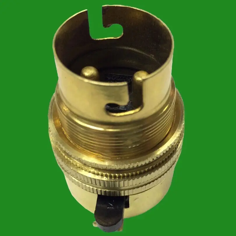 2x Brass Bayonet Socket BC B22 M10 Entry Light Bulb Holder Switch & Shade Collar - image 3 | Free standard UK delivery included | Discount Quality Products