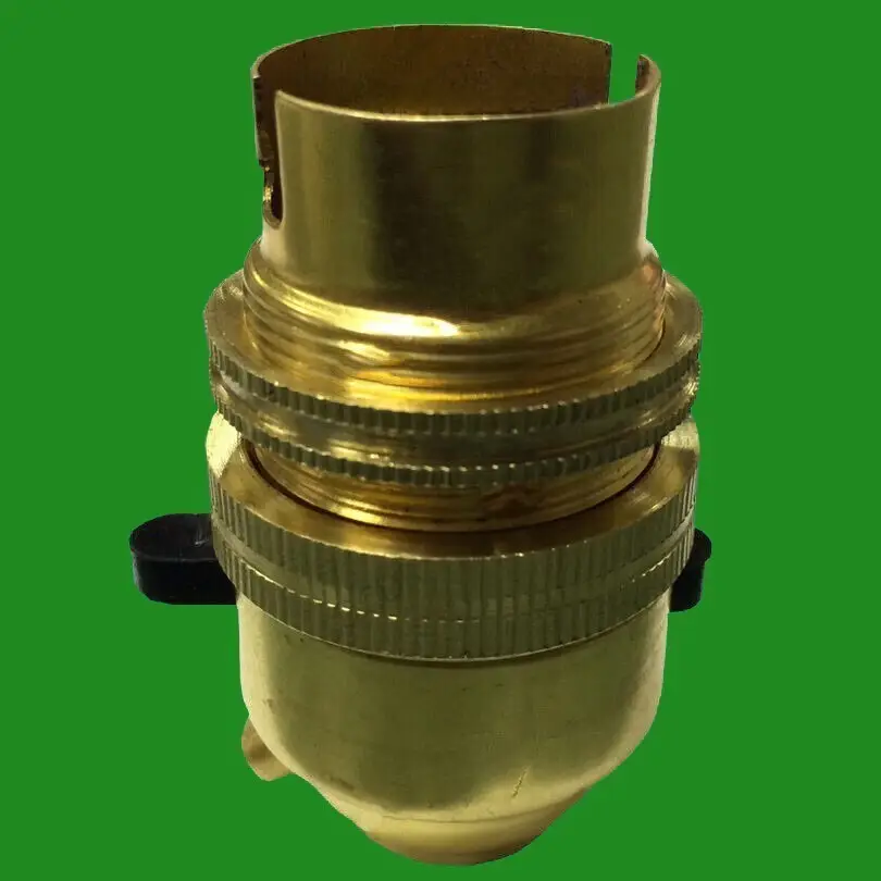2x Brass Bayonet Socket BC B22 M10 Entry Light Bulb Holder Switch & Shade Collar - image 7 | Free standard UK delivery included | Discount Quality Products