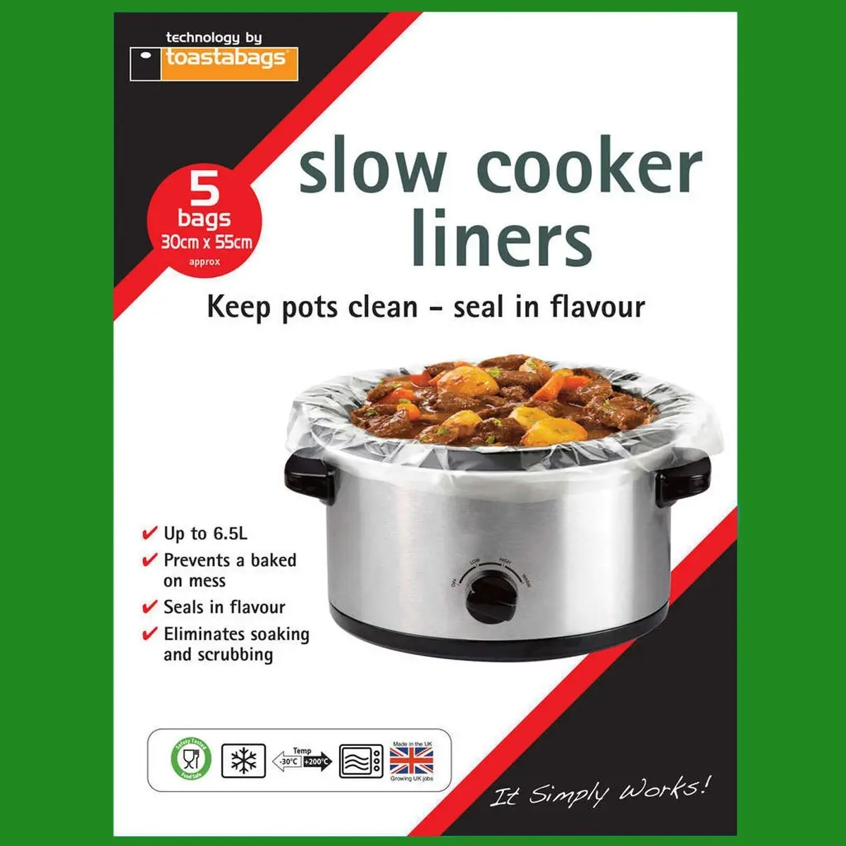 25x Slow Cooker Liners, Transparent, No Mess On Pots Bags, Oval Slow Cookers