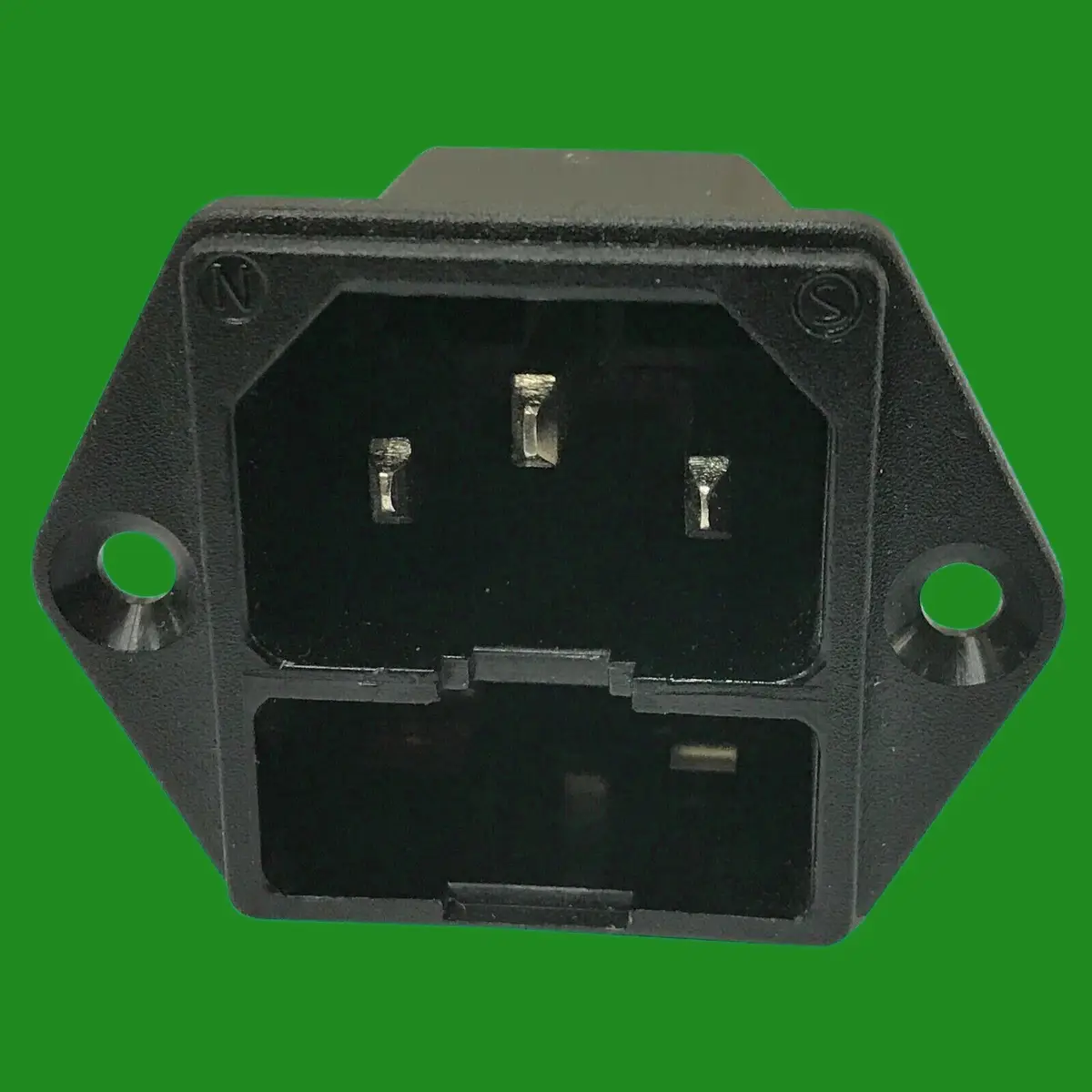 1x Fused IEC Male Panel Chassis Mount Socket 250V 10A, Kettle Lead Rewireable - image 3 | Free standard UK delivery included | Discount Quality Products