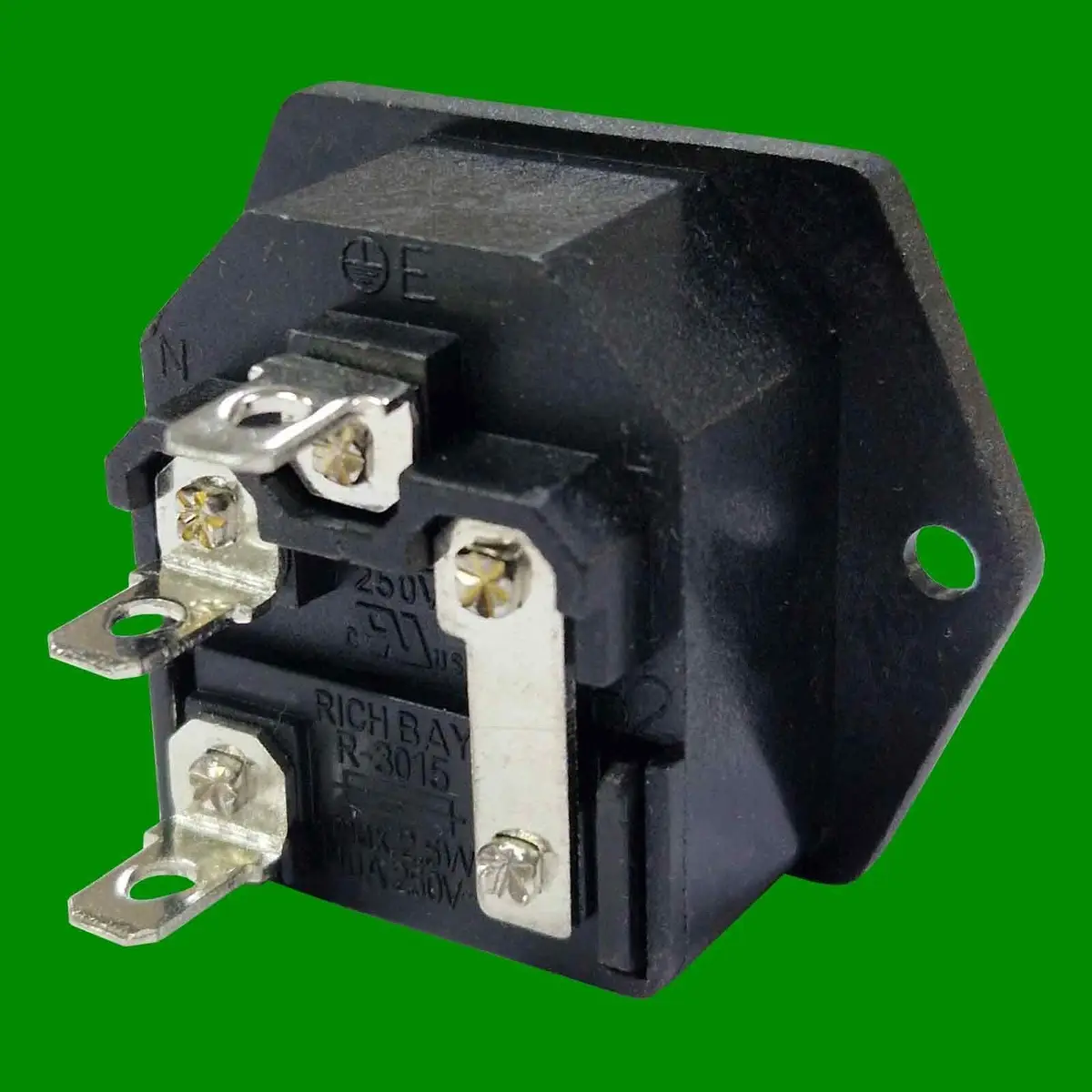 1x Fused IEC Male Panel Chassis Mount Socket 250V 10A, Kettle Lead Rewireable - image 6 | Free standard UK delivery included | Discount Quality Products