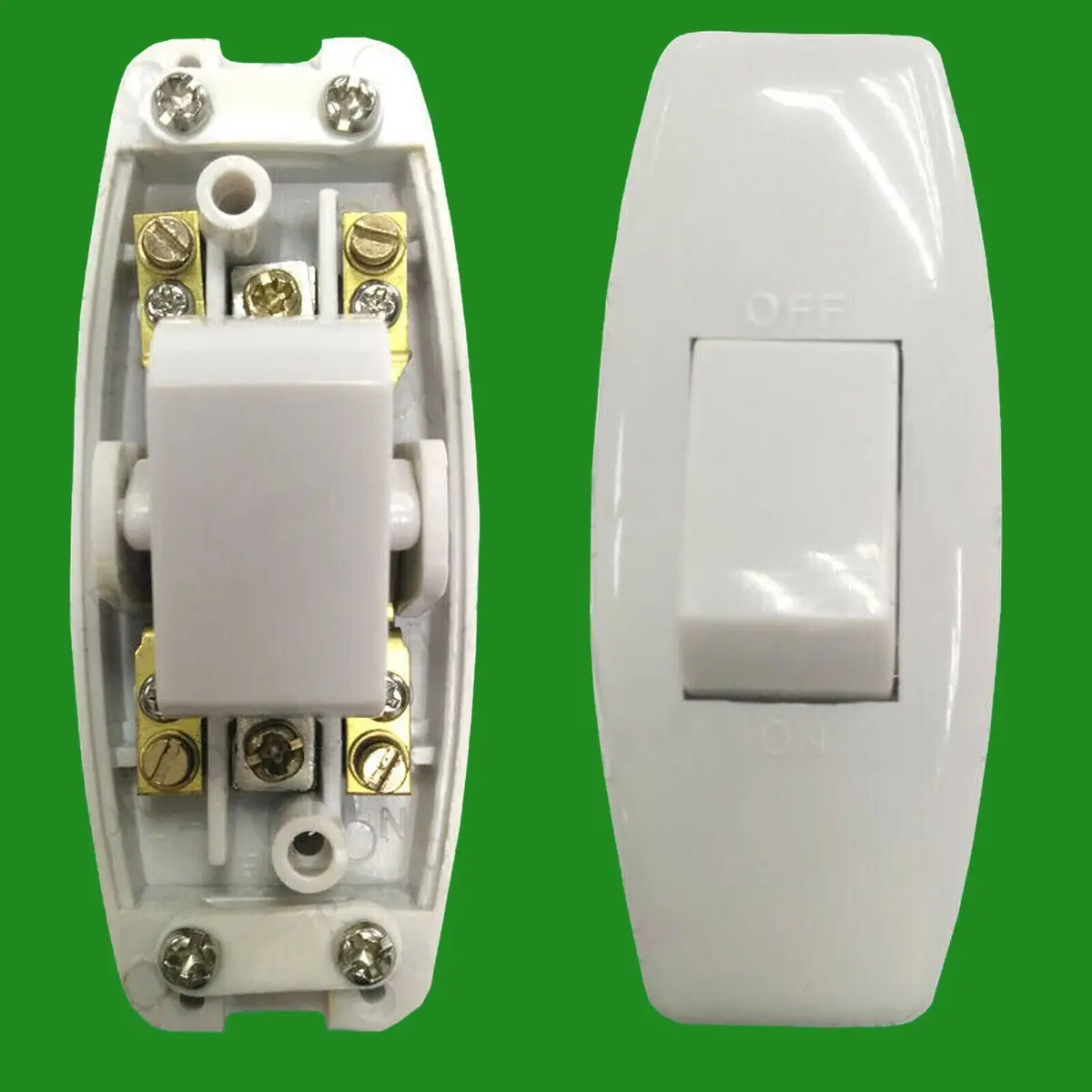 1x 6A Plug Through Switch 3 Core Inline On/Off Rocker Switch, Flex Cord, Lamp