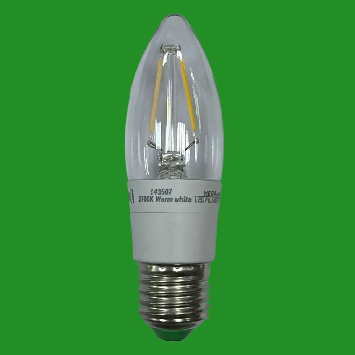 2x 3.2W Megaman Dimmable LED Filament Clear Candle Light Bulbs ES E27 Screw - image 2 | Free standard UK delivery included | Discount Quality Products