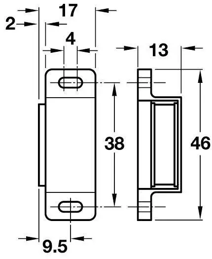 4x Black Magnetic Heavy Duty Catches, Cupboard Cabinet Door Wardrobe, 6kg Pull - image 2 | Free standard UK delivery included | Discount Quality Products