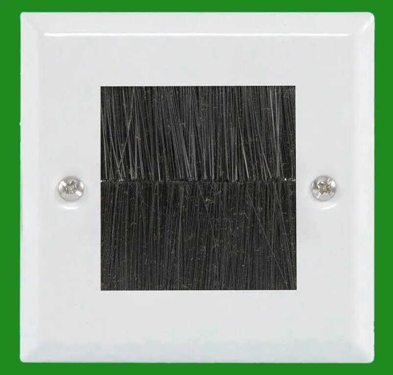 1 Gang, Brush Plate, Cable Tidy Entry, TV, AV, Wall Outlet