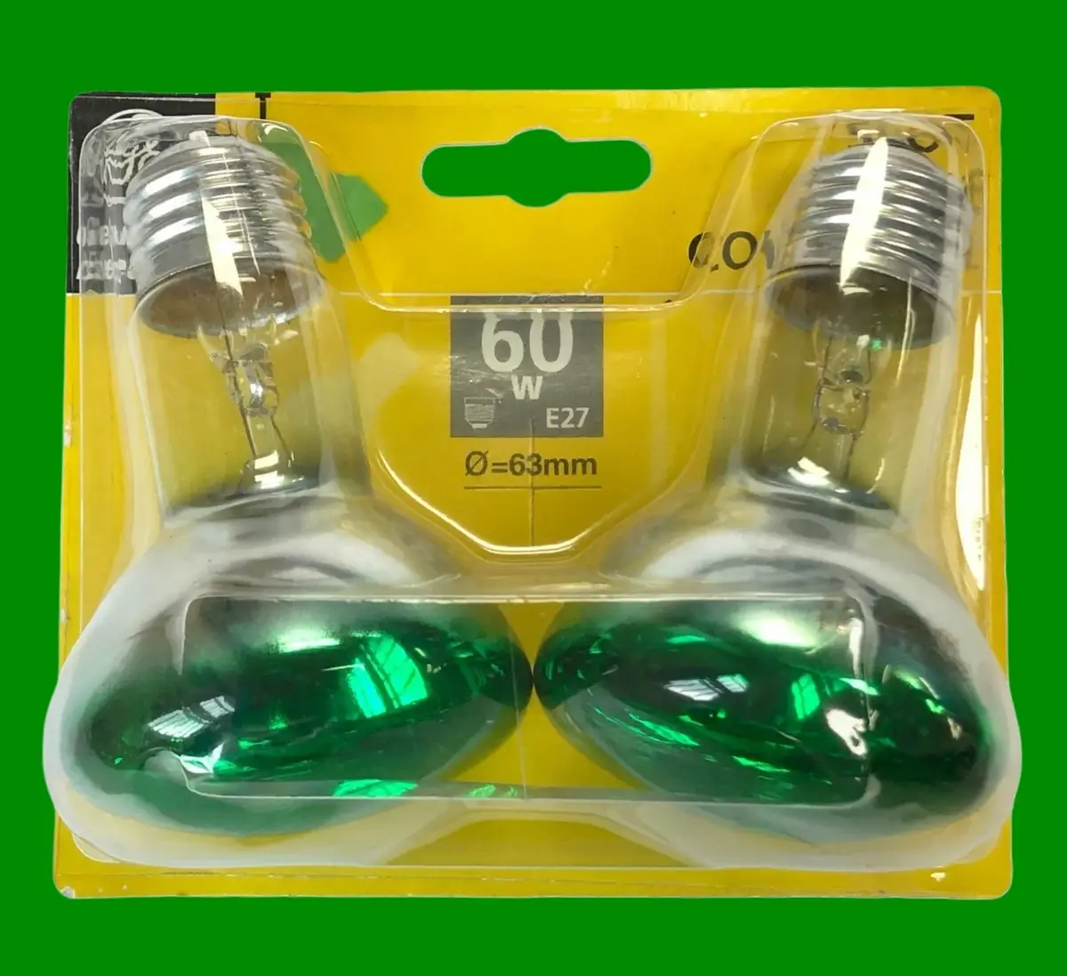 8x 60W Green Coloured R63 Incandescent Reflector Spotlight ES E27 Light Bulb