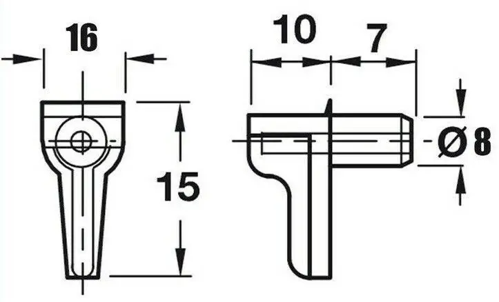 8x 8mm Push In White Plastic Shelf Support Pegs Studs, Kitchen Cabinets - image 2 | Free standard UK delivery included | Discount Quality Products
