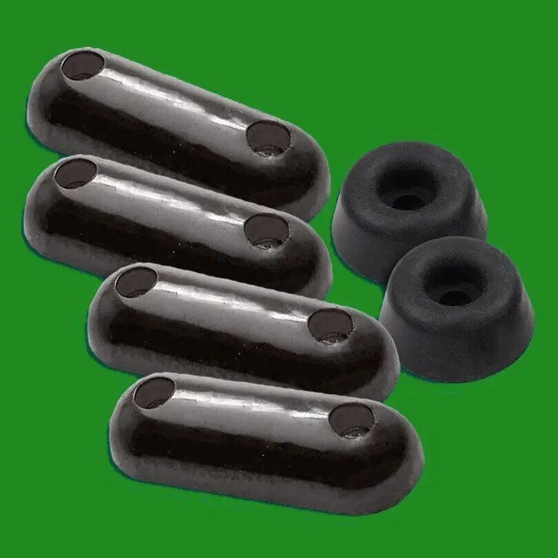 6 Piece Black Toilet Seat Buffers Bumpers Replacement Pads