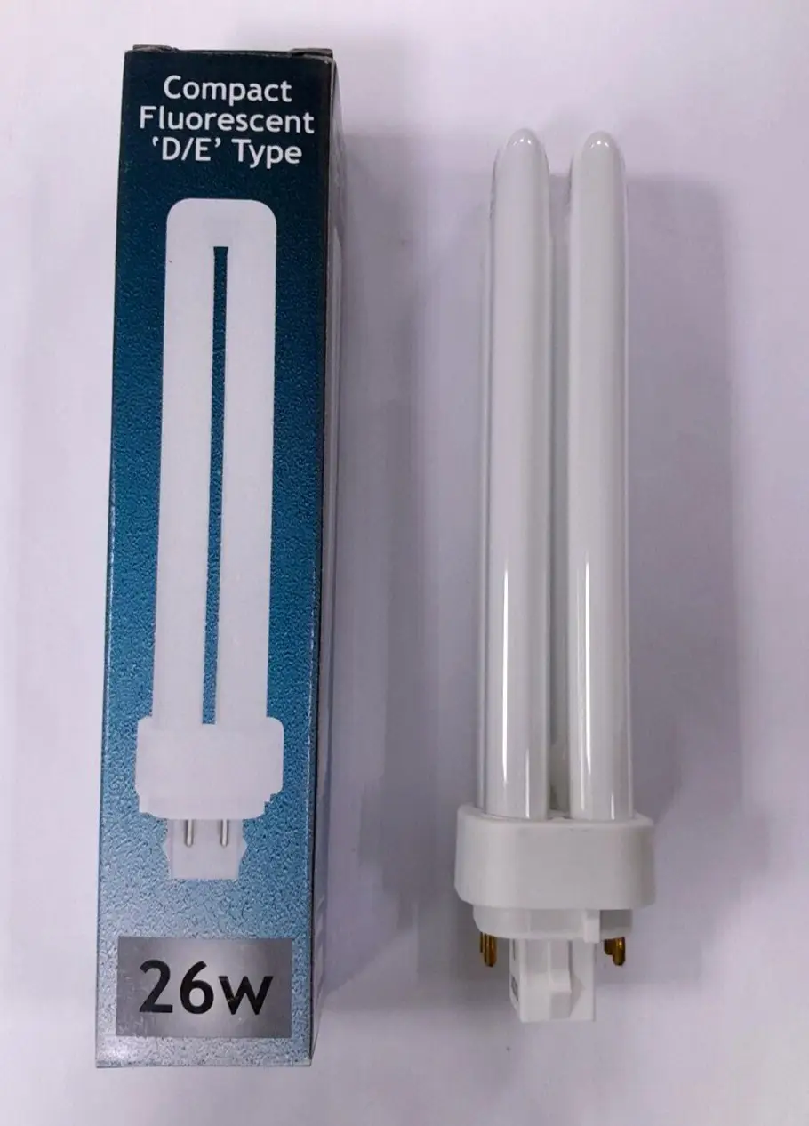 1x 26W G24q-3, 4 pin, Low Energy CFL BLD Double Turn Light Bulb 2700K 827 Lamp