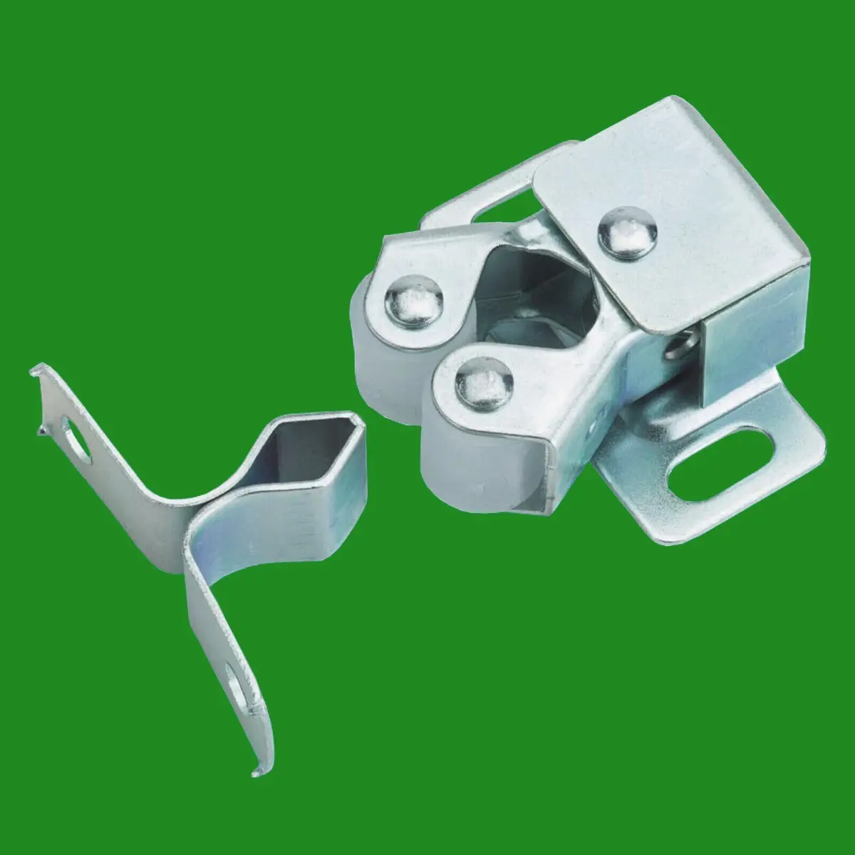 1x BZP Double Roller Spring Loaded Catch Latch For Cupboards, Cabinets, Doors