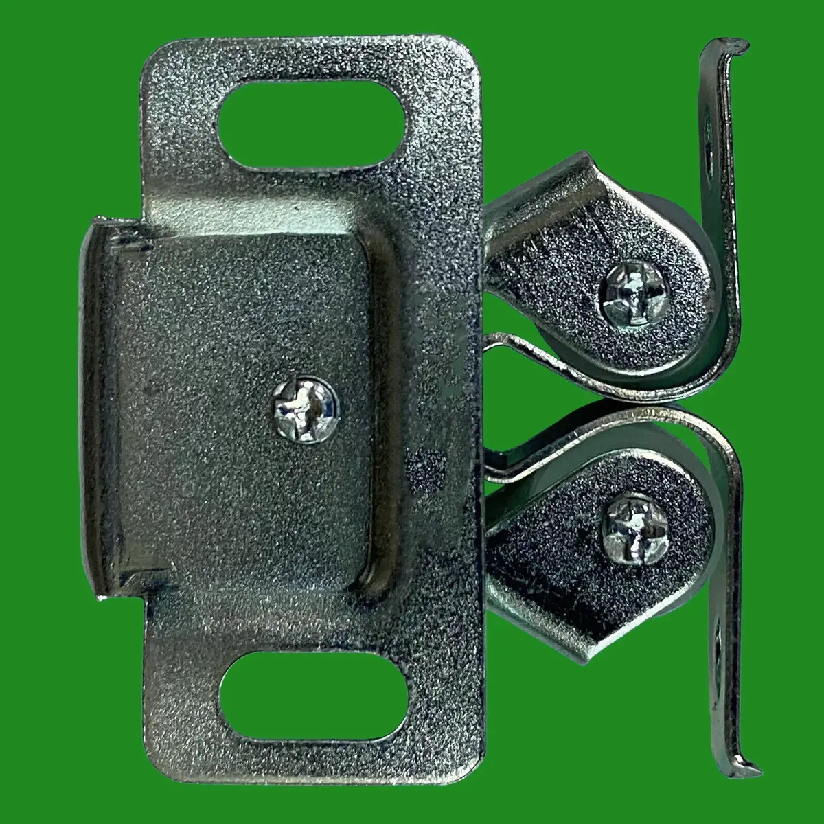 2x BZP Double Roller Spring Loaded Catch Latch For Cupboards, Cabinets, Doors - image 3 | Free standard UK delivery included | Discount Quality Products