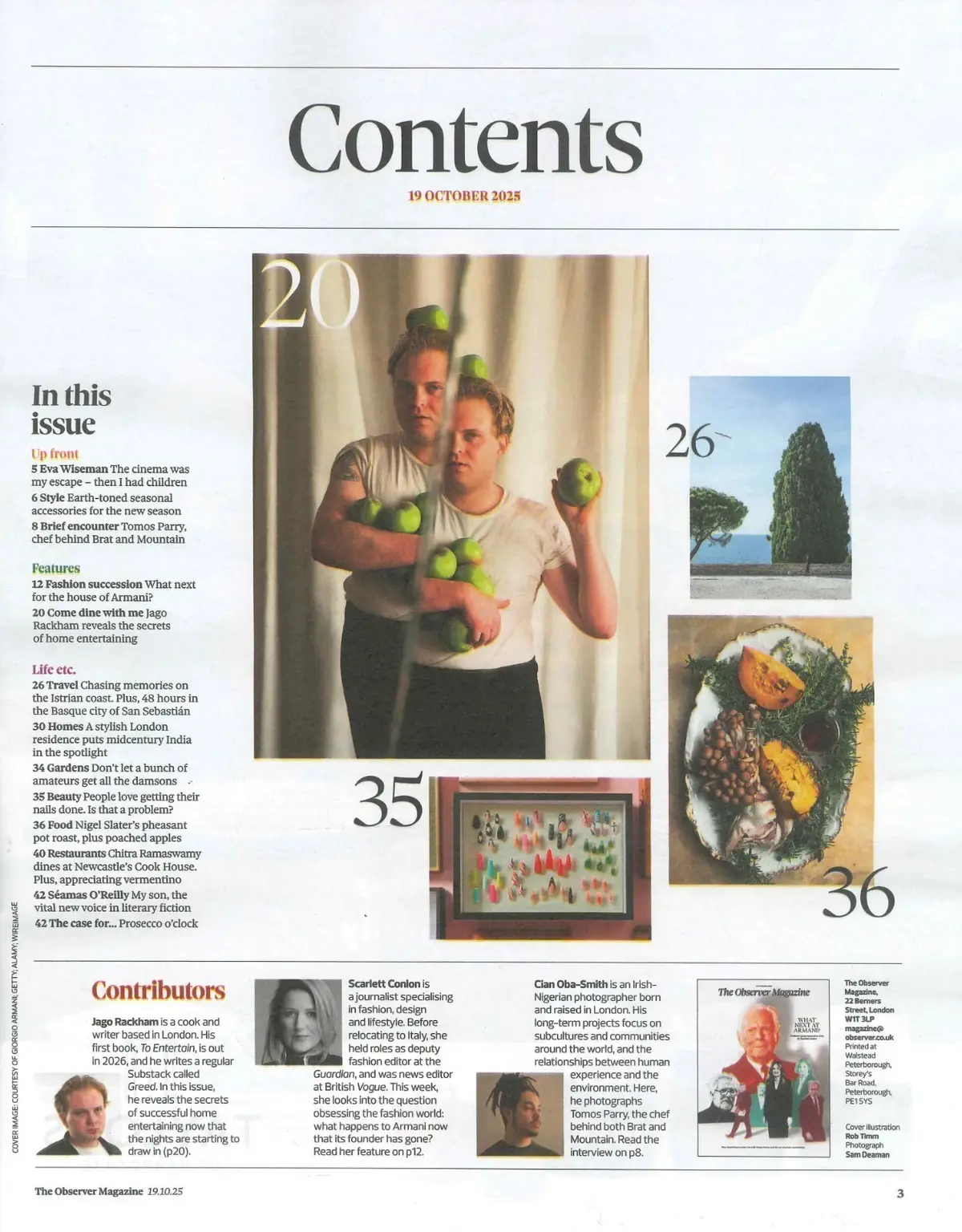 Observer Magazine: Giorgio Armani Successor, Istria, Nigel Slater, 19.10.25 - image 3 | Free standard UK delivery included | Discount Quality Products