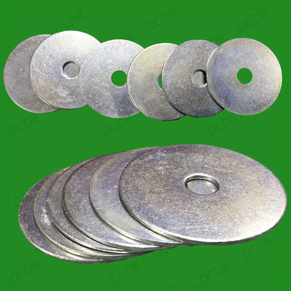 5x Large Flat Penny Repair Washers 40mm x 1.5mm, 8mm Hole, BZP Steel M8 Ring
